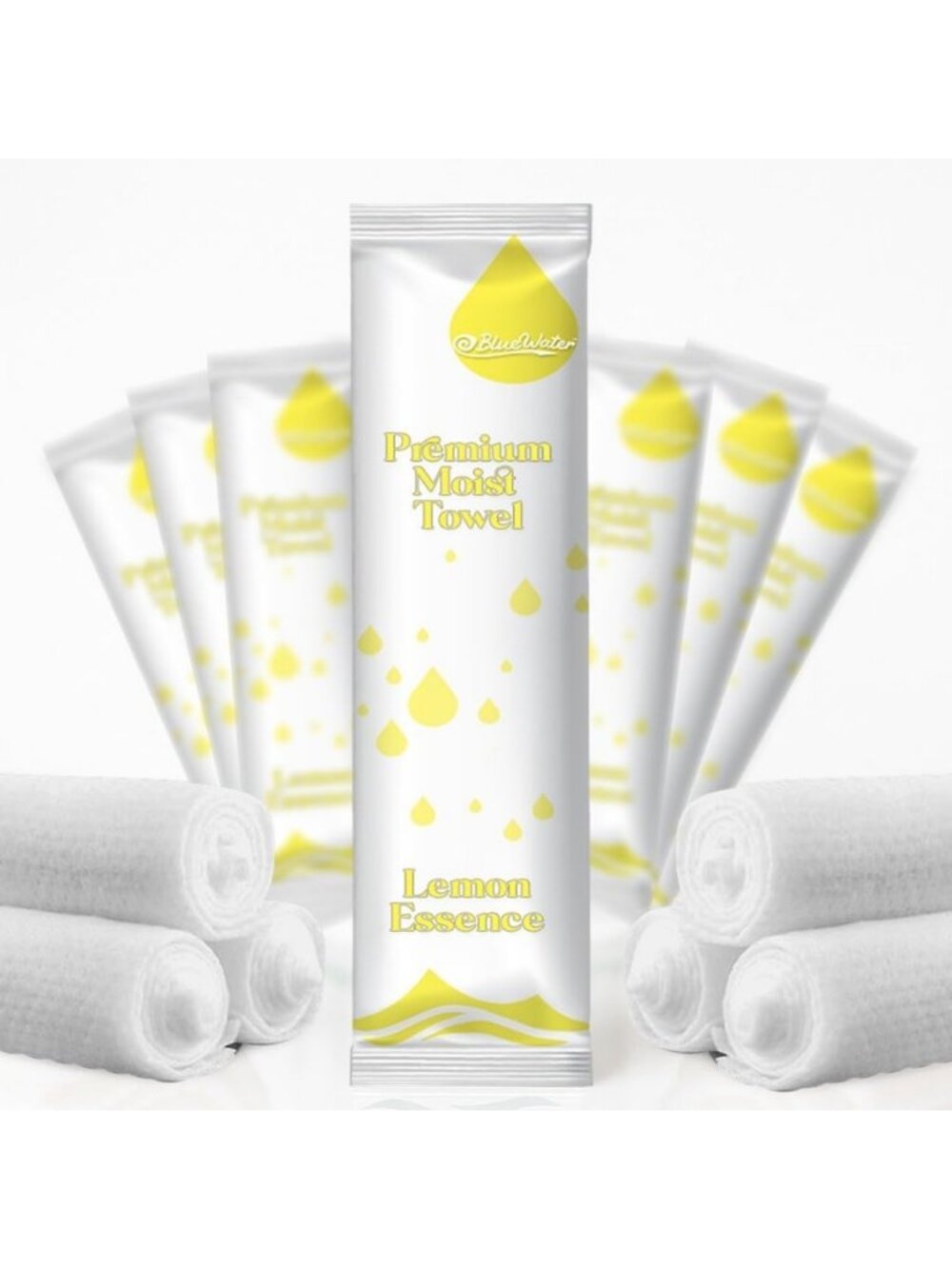 50-Pack Moist Scented Towelettes - Individually Wrapped, Lemon Essence, Premium